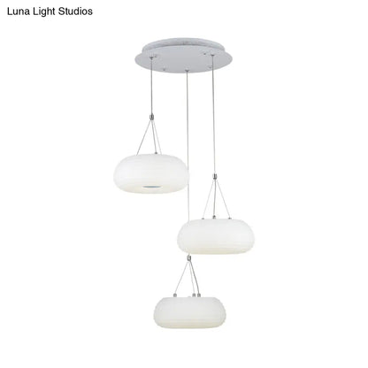 Modern White Doughnut Pendant Lamp: LED Metal Ceiling Light for Dining Room