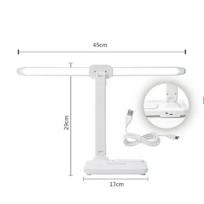 Modern white dual arm led desk lamp with adjustable arm and pen holder ideal for bedroom decorbites led desk lamp
