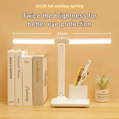 Modern white decorbites led desk lamp with adjustable height pen holder and bright led lighting for eye protection