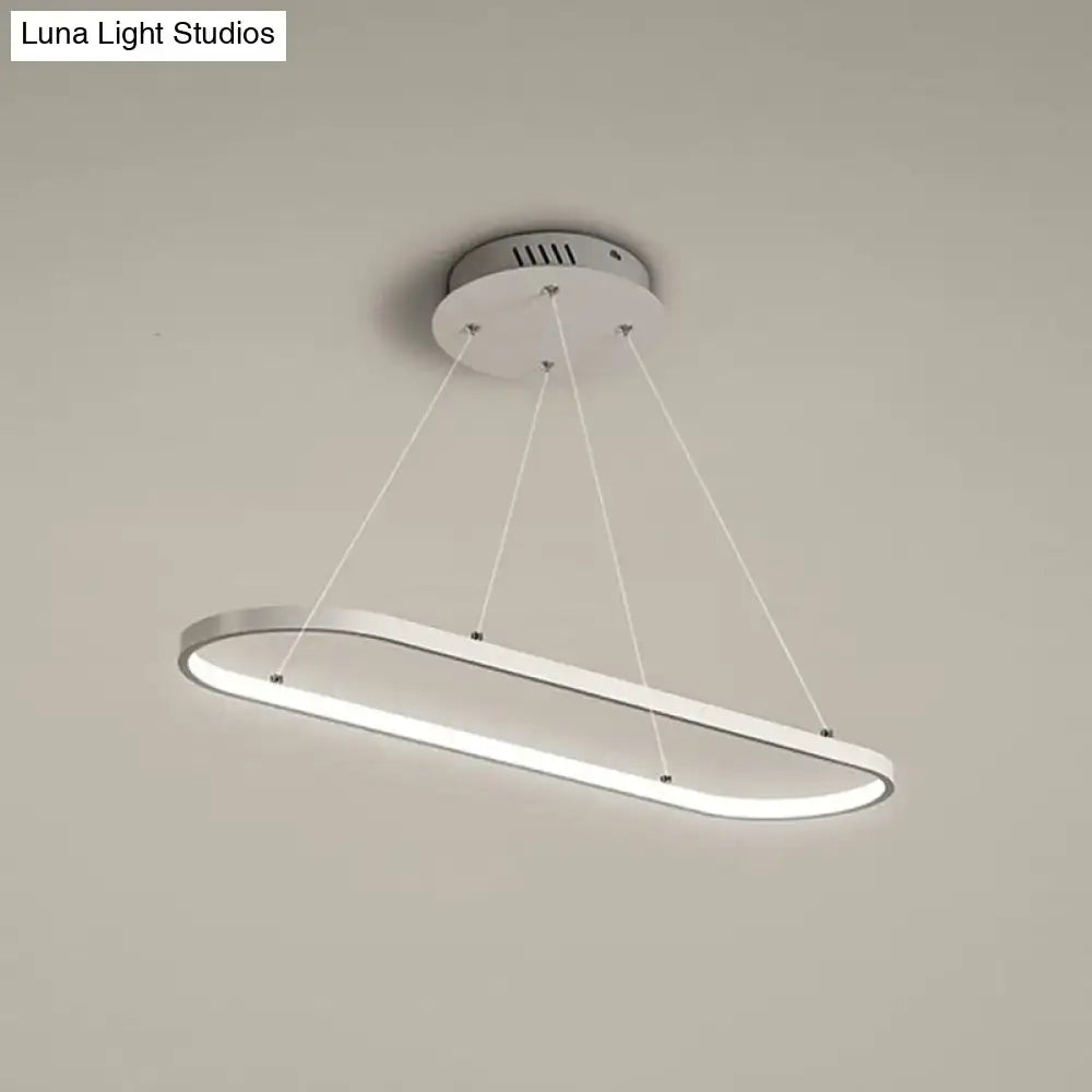 Decorbites™ modern led restaurant ceiling fixture with ellipse metal shade in black and warm white light with bulb base