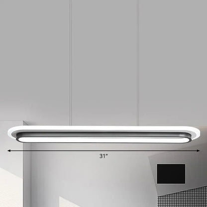 Modern acrylic decorbites™ nordic style black and white elliptical island led suspension lamp with sleek rectangular design