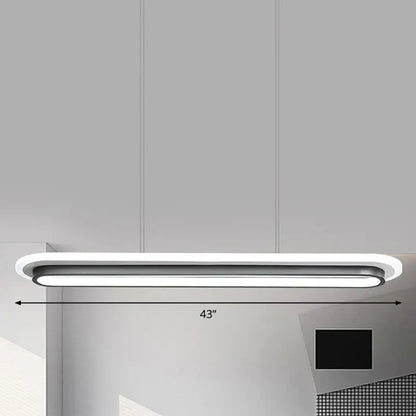 Decorbites™ nordic style black and white elliptical island led suspension lamp with modern acrylic lighting for table