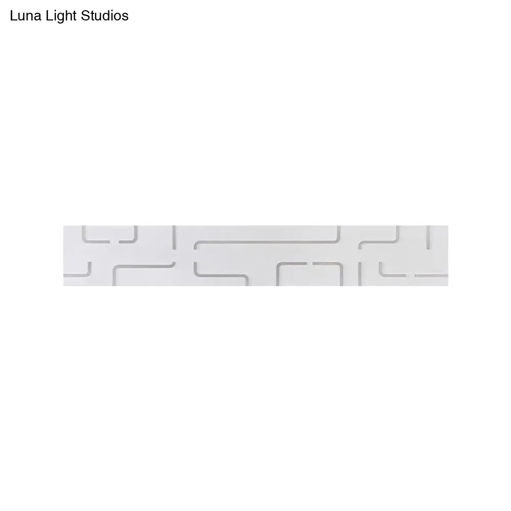 DecorBites™ DecorBites™ Modern White Etched Rectangle LED Acrylic Wall Light Fixture in Warm/White Light