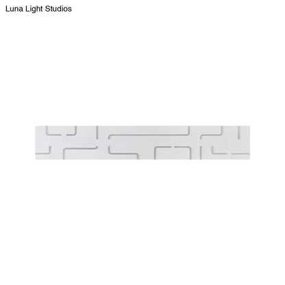 DecorBites™ DecorBites™ Modern White Etched Rectangle LED Acrylic Wall Light Fixture in Warm/White Light