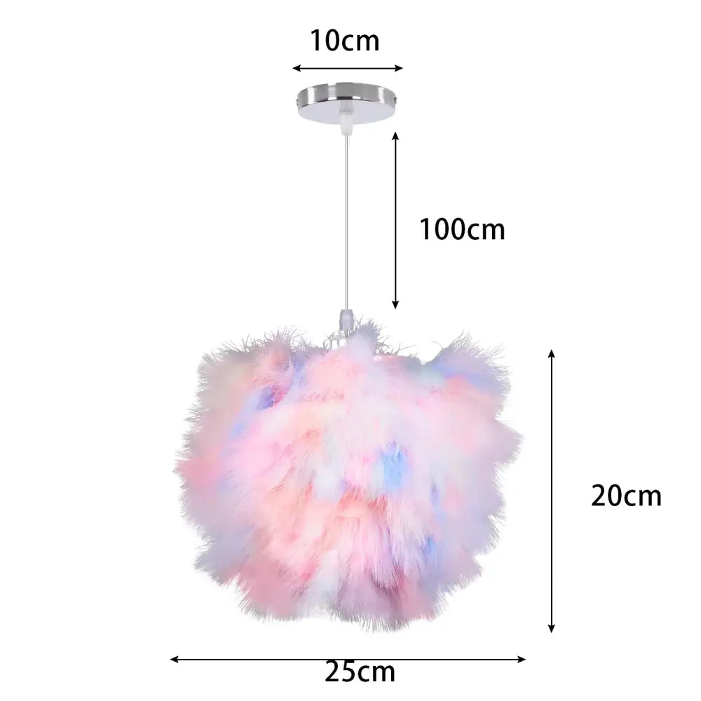 Modern white feather pendant light with pastel-colored cloud-like feather design and chrome finish ceiling mount
