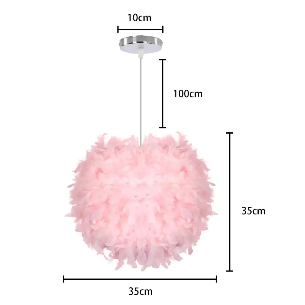 Soft pink feather pendant light with sleek chrome ceiling mount 10cm diameter modern white feather pendant light bedroom chrome finish