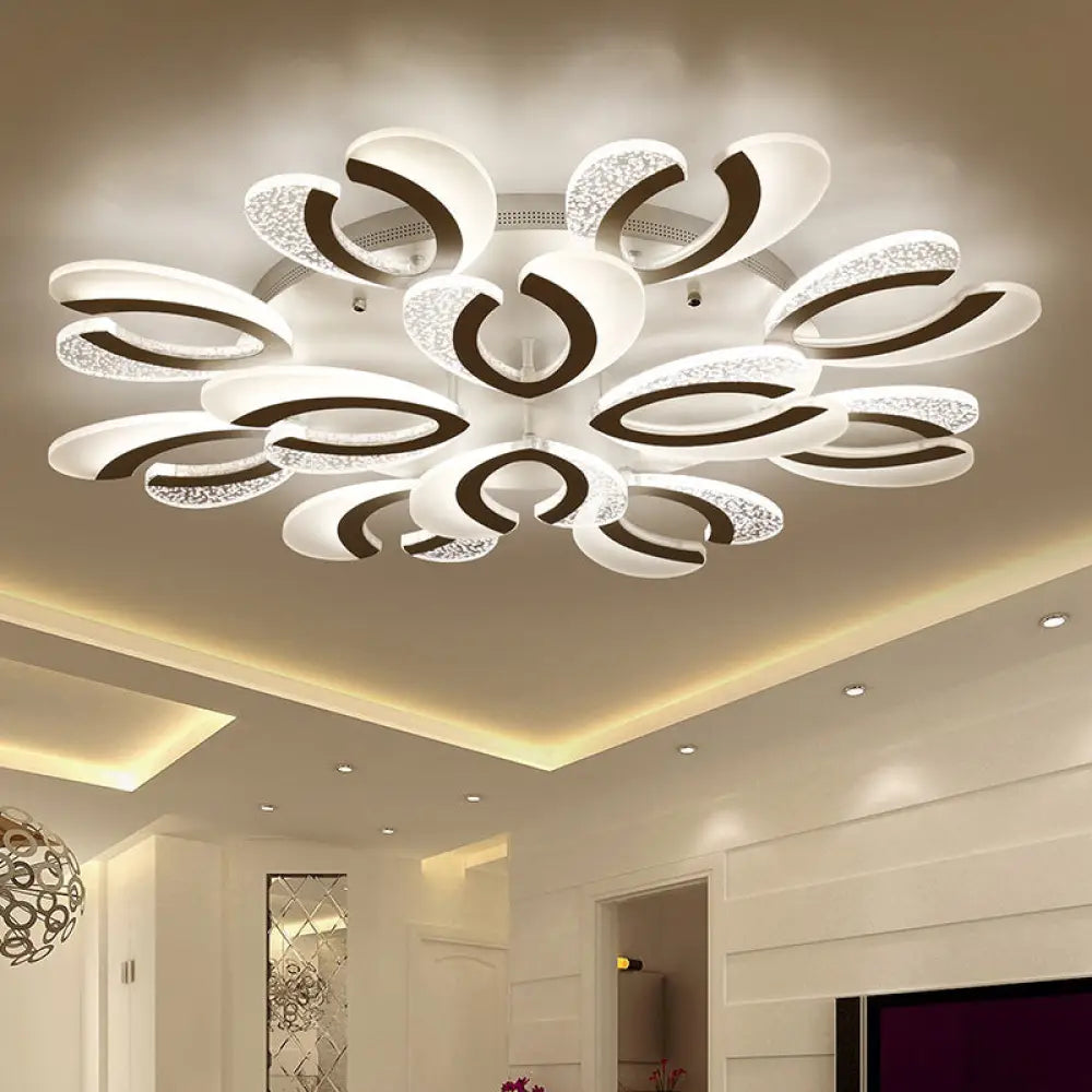 DecorBites™ DecorBites™ Modern White Floral LED Ceiling Light - Stylish Acrylic Flush Mount for Living Room