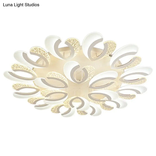 DecorBites™ DecorBites™ Modern White Floral LED Ceiling Light - Stylish Acrylic Flush Mount for Living Room