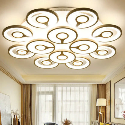 DecorBites™ DecorBites™ Modern White Floral LED Ceiling Light with Acrylic Fixture - Semi-Flush Mount for Living Room