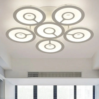DecorBites™ DecorBites™ Modern White Floral LED Ceiling Light with Acrylic Fixture - Semi-Flush Mount for Living Room