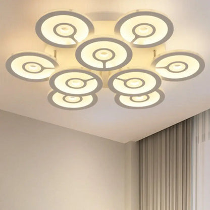 DecorBites™ DecorBites™ Modern White Floral LED Ceiling Light with Acrylic Fixture - Semi-Flush Mount for Living Room