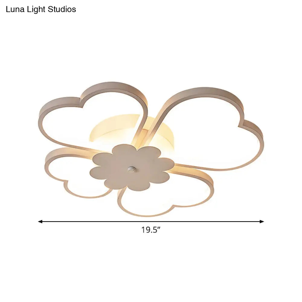 DecorBites™ DecorBites™ Modern White Flower Ceiling Flush Light - LED Aluminum Flush Mount Lamp in Warm/White Light - 19.5"/23.5" Wide