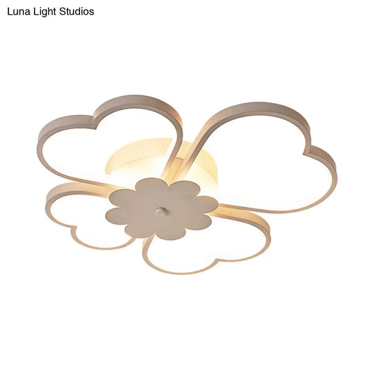 DecorBites™ DecorBites™ Modern White Flower Ceiling Flush Light - LED Aluminum Flush Mount Lamp in Warm/White Light - 19.5"/23.5" Wide