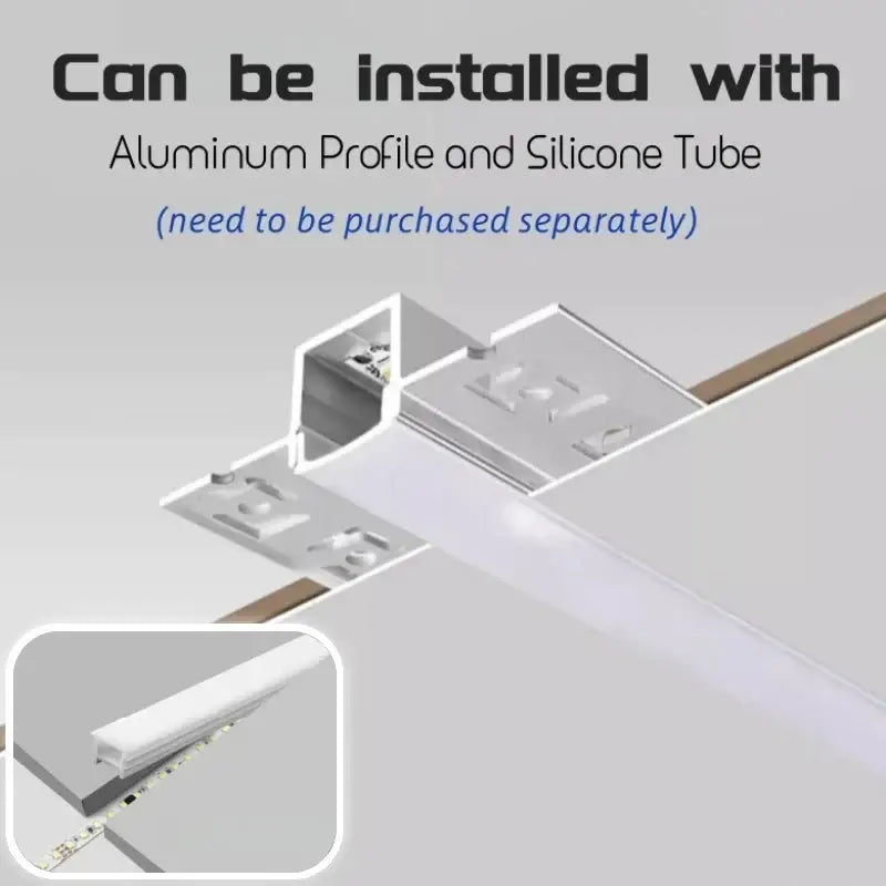 Modern white flowing led strip light with a sleek slim profile for seamless ceiling or wall living room decor integration