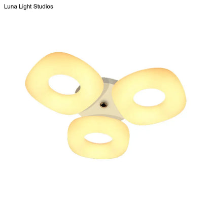 DecorBites™ DecorBites™ Modern White Flush Ceiling Light Set - 3/4 Head LED Fixture for Living Room & Bedroom