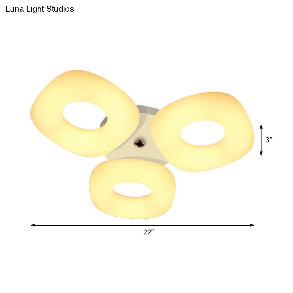 DecorBites™ DecorBites™ Modern White Flush Ceiling Light Set - 3/4 Head LED Fixture for Living Room & Bedroom