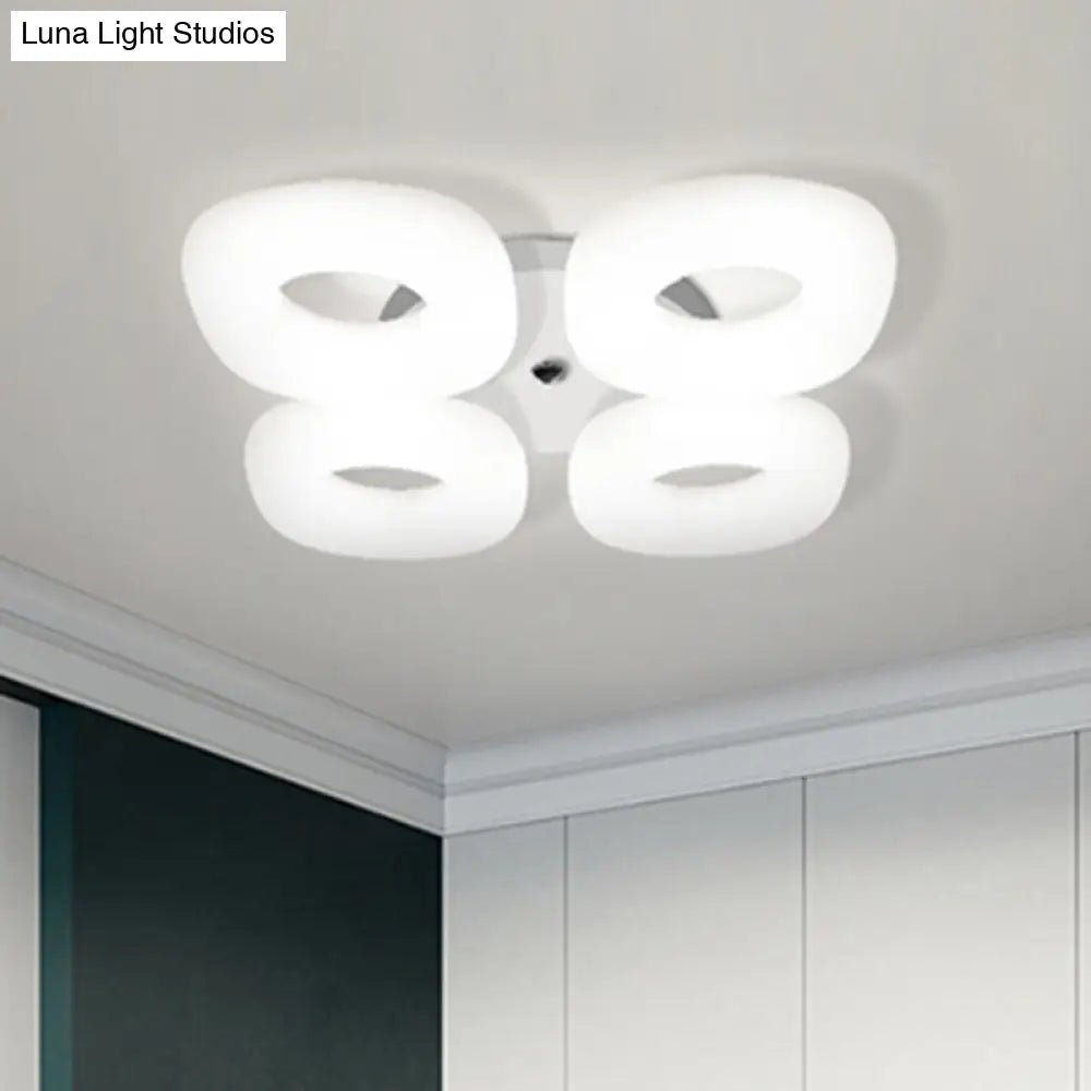 DecorBites™ DecorBites™ Modern White Flush Ceiling Light Set - 3/4 Head LED Fixture for Living Room & Bedroom