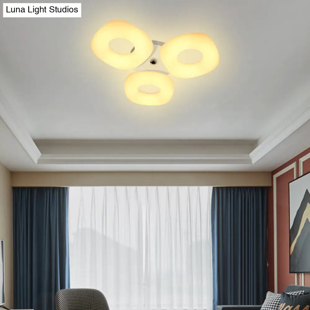 DecorBites™ DecorBites™ Modern White Flush Ceiling Light Set - 3/4 Head LED Fixture for Living Room & Bedroom