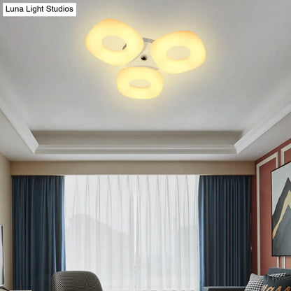 DecorBites™ DecorBites™ Modern White Flush Ceiling Light Set - 3/4 Head LED Fixture for Living Room & Bedroom
