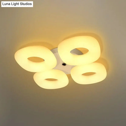 DecorBites™ DecorBites™ Modern White Flush Ceiling Light Set - 3/4 Head LED Fixture for Living Room & Bedroom