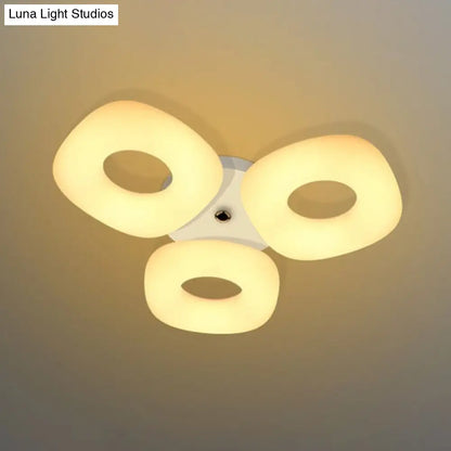 DecorBites™ DecorBites™ Modern White Flush Ceiling Light Set - 3/4 Head LED Fixture for Living Room & Bedroom