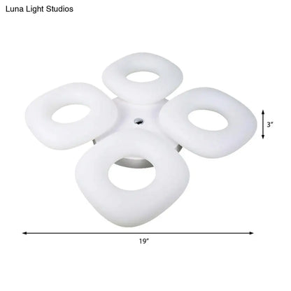 DecorBites™ DecorBites™ Modern White Flush Ceiling Light Set - 3/4 Head LED Fixture for Living Room & Bedroom