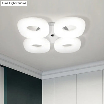 DecorBites™ DecorBites™ Modern White Flush Ceiling Light Set - 3/4 Head LED Fixture for Living Room & Bedroom