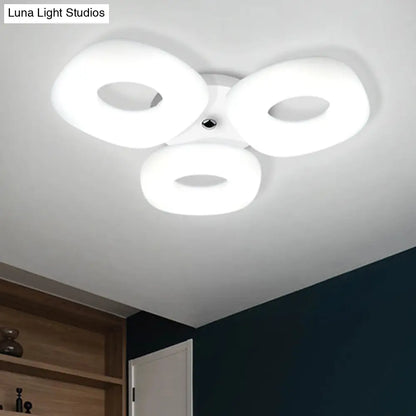 DecorBites™ DecorBites™ Modern White Flush Ceiling Light Set - 3/4 Head LED Fixture for Living Room & Bedroom
