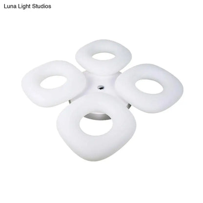 DecorBites™ DecorBites™ Modern White Flush Ceiling Light Set - 3/4 Head LED Fixture for Living Room & Bedroom