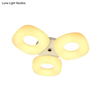 DecorBites™ DecorBites™ Modern White Flush Ceiling Light Set - 3/4 Head LED Fixture for Living Room & Bedroom