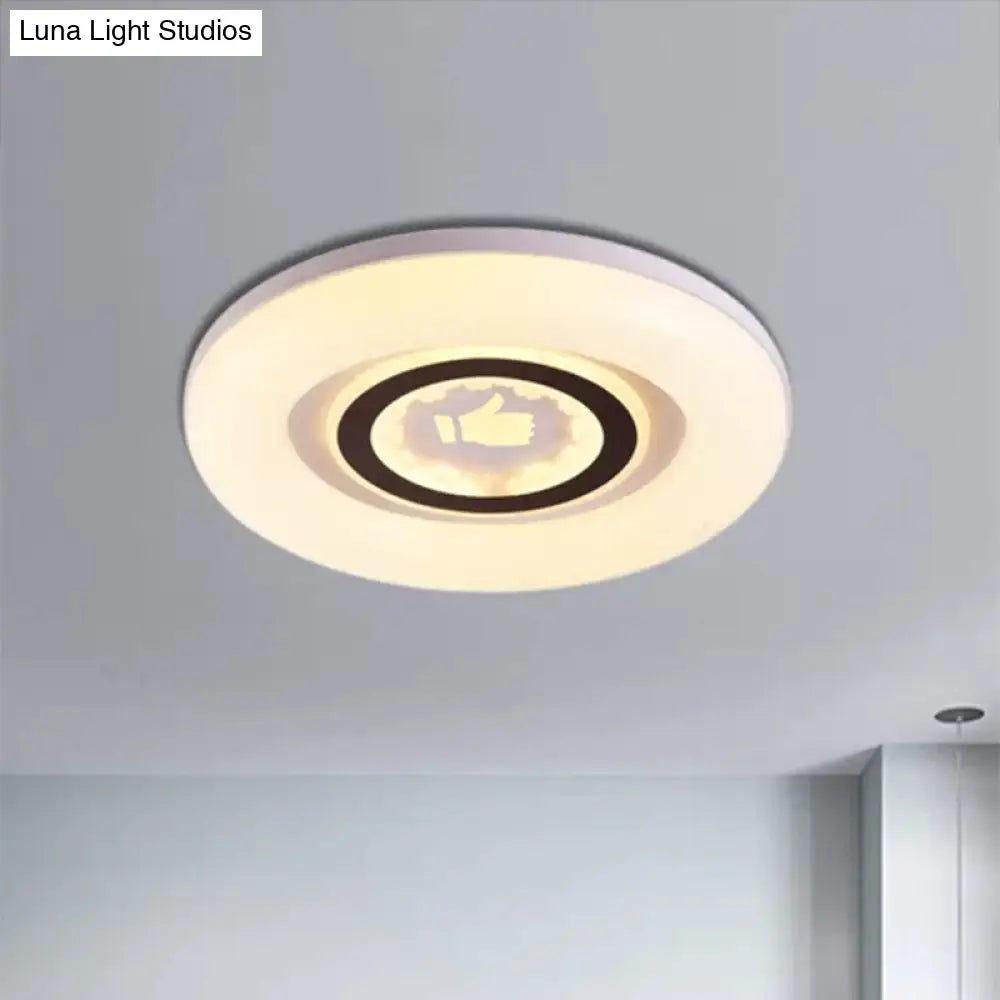 DecorBites™ DecorBites™ Modern White Flush Ceiling Light with LED and Acrylic for Corridor and Bedroom