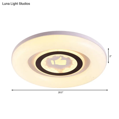 DecorBites™ DecorBites™ Modern White Flush Ceiling Light with LED and Acrylic for Corridor and Bedroom
