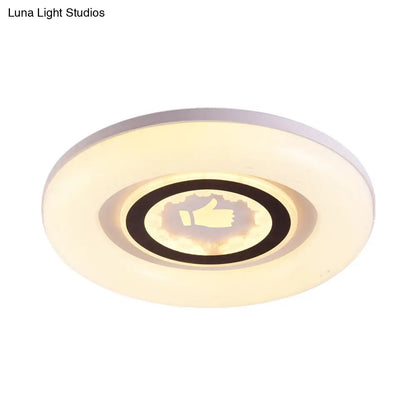 DecorBites™ DecorBites™ Modern White Flush Ceiling Light with LED and Acrylic for Corridor and Bedroom