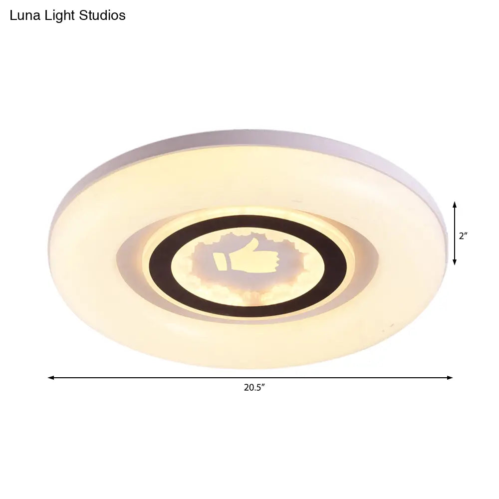 DecorBites™ DecorBites™ Modern White Flush Ceiling Light with LED and Acrylic for Corridor and Bedroom