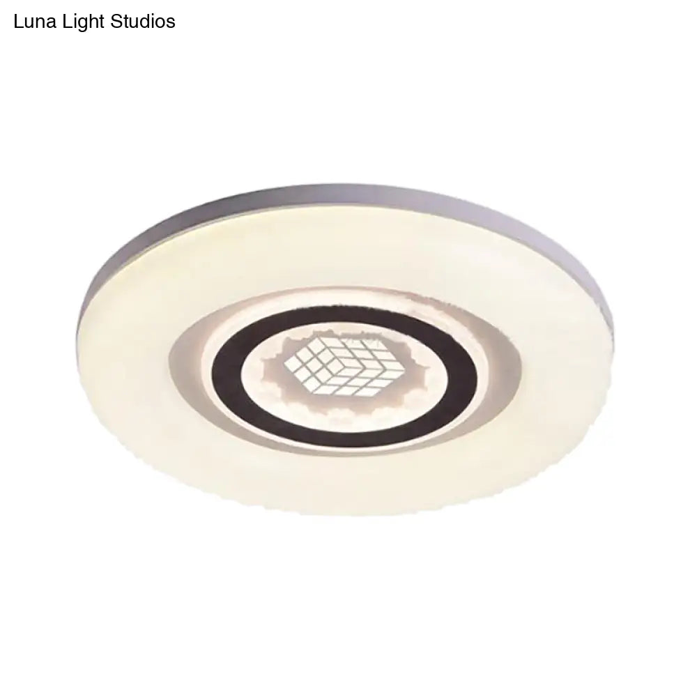 DecorBites™ DecorBites™ Modern White Flush Ceiling Light with LED and Acrylic for Corridor and Bedroom
