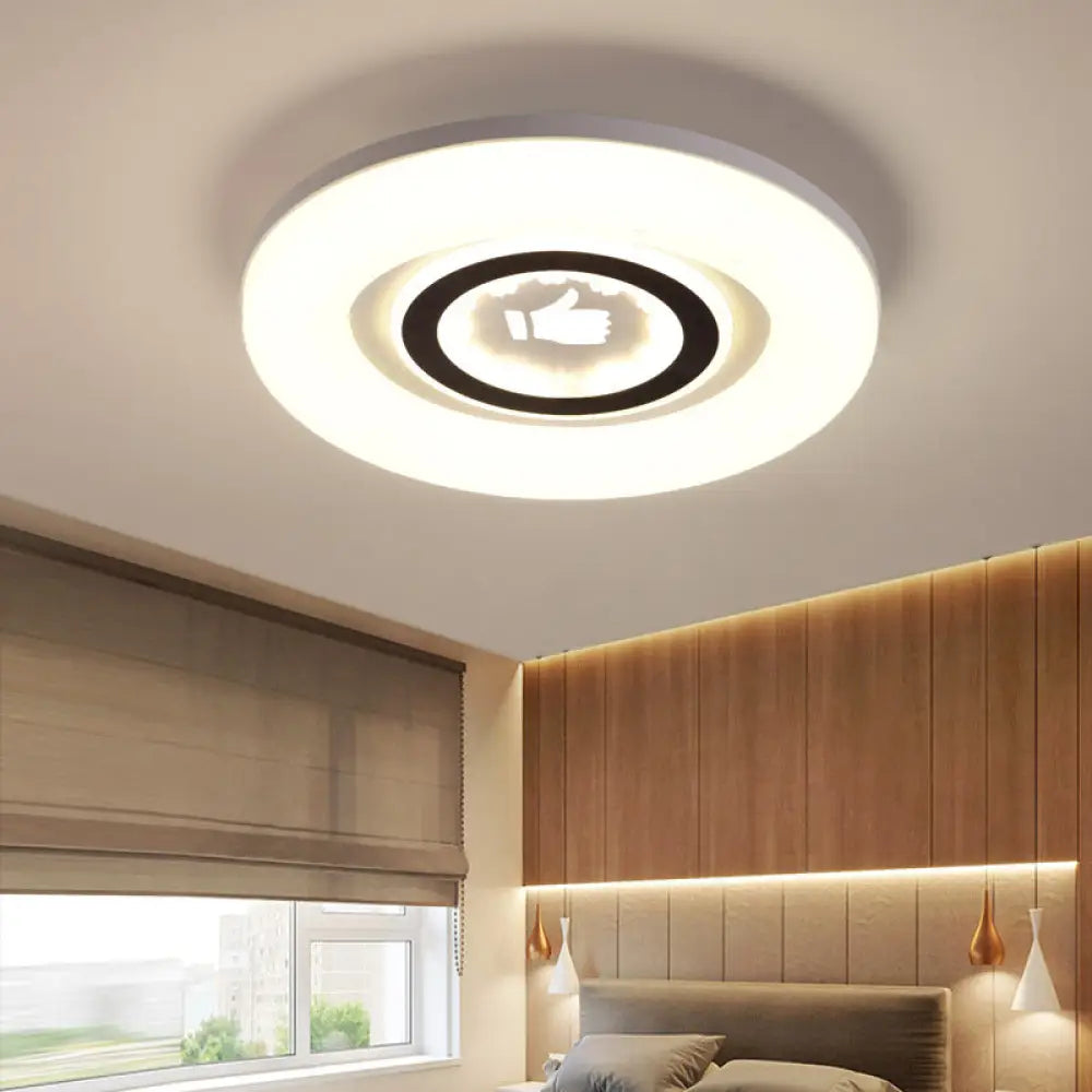 DecorBites™ DecorBites™ Modern White Flush Ceiling Light with LED and Acrylic for Corridor and Bedroom