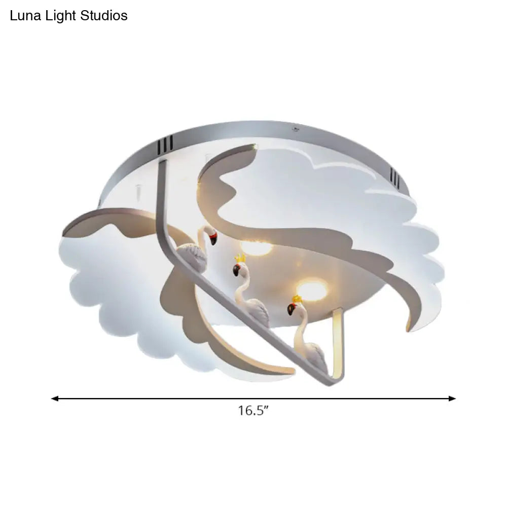 DecorBites™ DecorBites™ Modern White Flush Mount LED Ceiling Light with Bird Design for Adult Bedroom