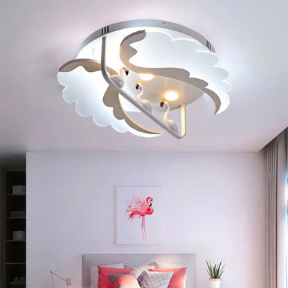 DecorBites™ DecorBites™ Modern White Flush Mount LED Ceiling Light with Bird Design for Adult Bedroom