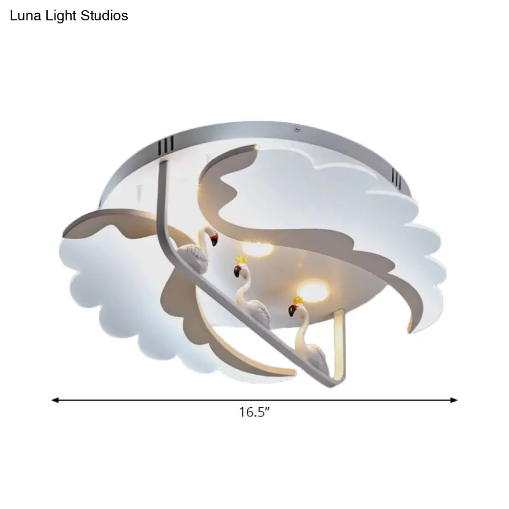 DecorBites™ DecorBites™ Modern White Flush Mount LED Ceiling Light with Bird Design for Adult Bedroom