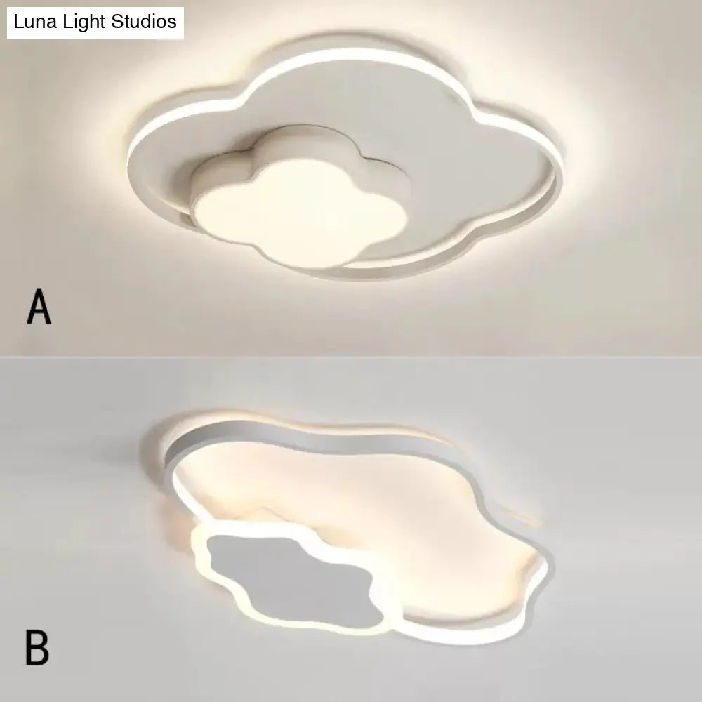 DecorBites™ Lámpara de techo tipo nube moderna blanca empotrada para cuarto de lactancia