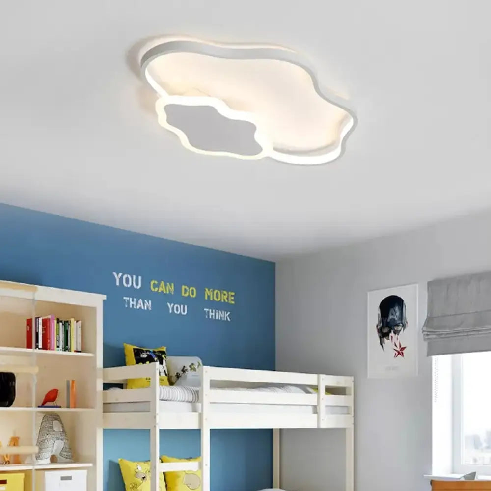 DecorBites™ Lámpara de techo tipo nube moderna blanca empotrada para cuarto de lactancia