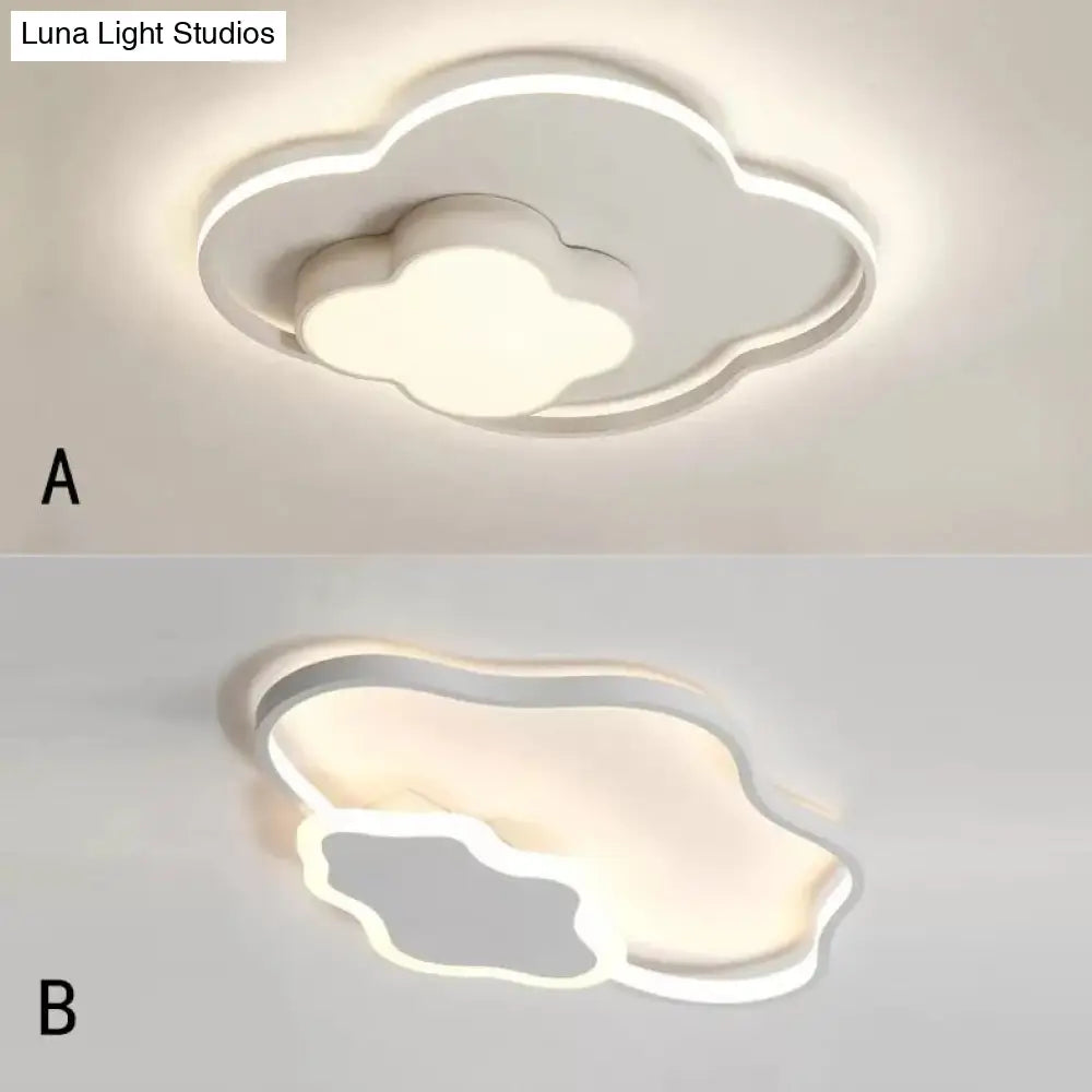 DecorBites™ Lámpara de techo tipo nube moderna blanca empotrada para cuarto de lactancia