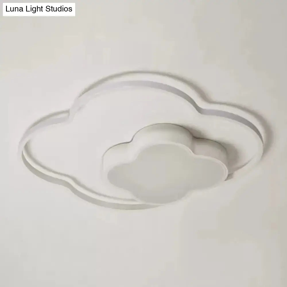 DecorBites™ Lámpara de techo tipo nube moderna blanca empotrada para cuarto de lactancia
