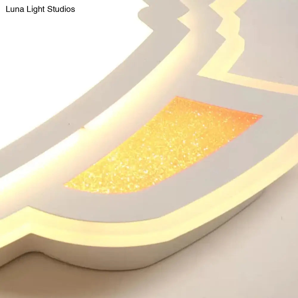 DecorBites™ DecorBites™ Modern White Flush Mount Spaceship Ceiling Light for Game Rooms