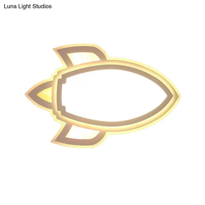 DecorBites™ DecorBites™ Modern White Flush Mount Spaceship Ceiling Light for Game Rooms