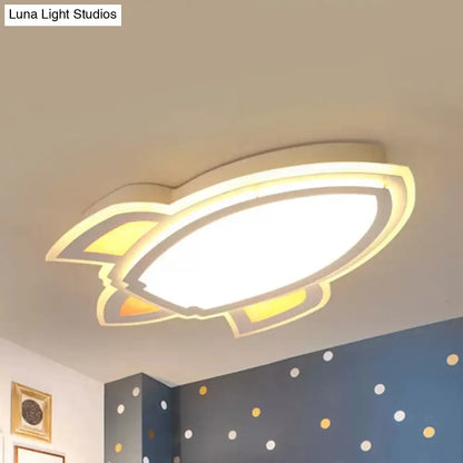 DecorBites™ DecorBites™ Modern White Flush Mount Spaceship Ceiling Light for Game Rooms