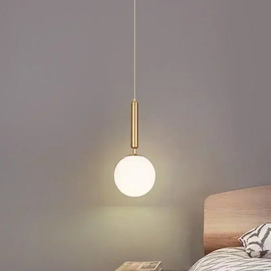 Modern White Frosted Glass Globe Pendant Light - Decorbites