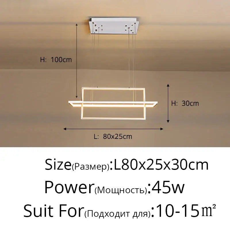 Modern white geometric aluminum pendant light with sleek rectangular led ceiling light for living room decorbites geometric aluminum pendant