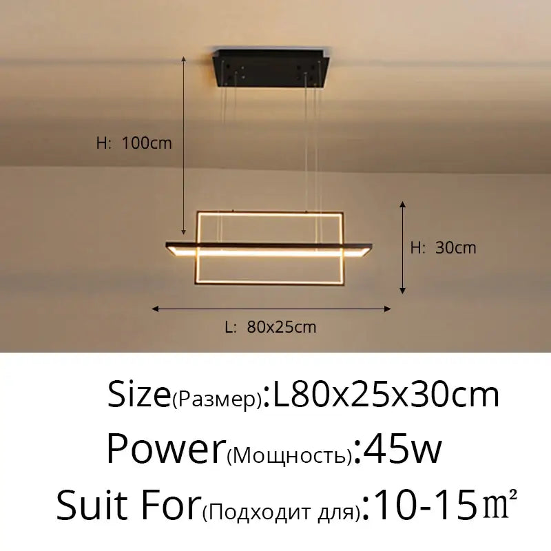 Modern black rectangular led pendant light with sleek minimalist design and warm glow for decorbites geometric aluminum pendant