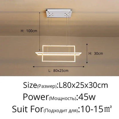 Modern white geometric aluminum pendant light with sleek rectangular led ceiling light design for dining room decorbites geometric aluminum pendant